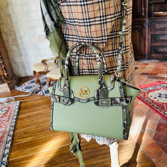 Michael Kors Carmen Exotic leather satchel handbag&wallet set NWT authentic - Picture 4 of 14